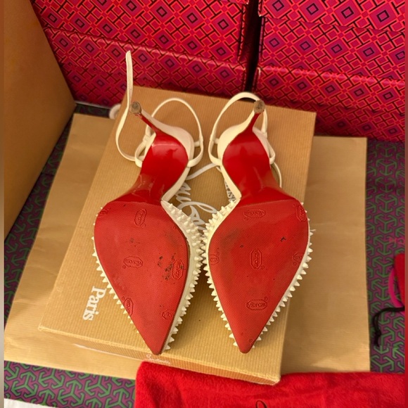 Christian Louboutin Baila Spike 100 kid neige/neige . - Picture 5 of 12